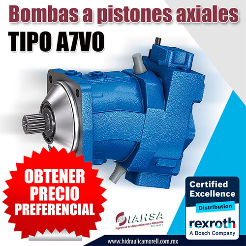 Bomba a Pistones axiales A7VO Bosch Rexroth con disponibilidad inmediata